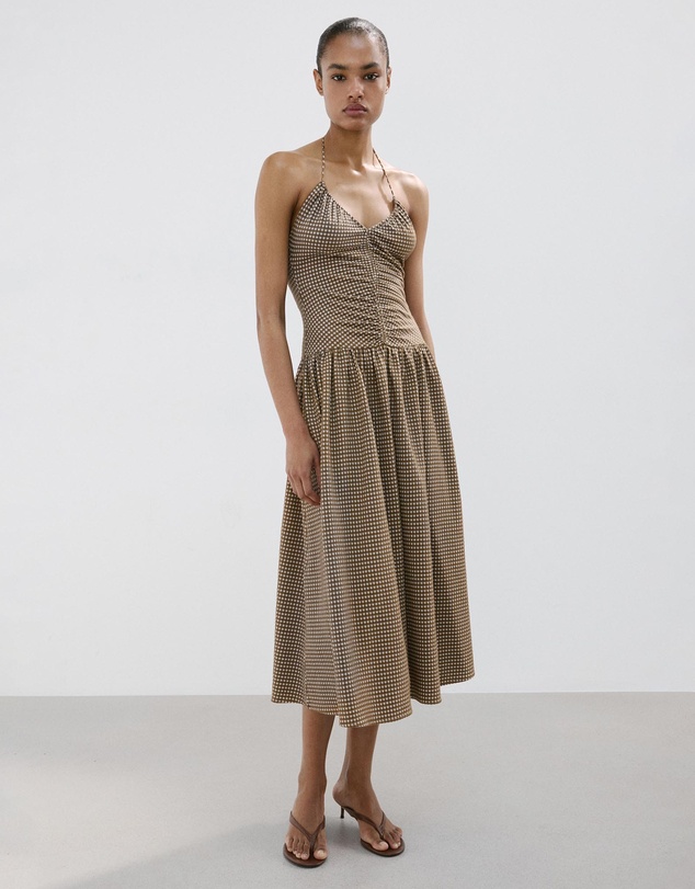 M.N.G - Midi Dress with Ruched Check Detail