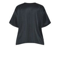 City Chic - Plus size Satin Crew Neck Tee - black