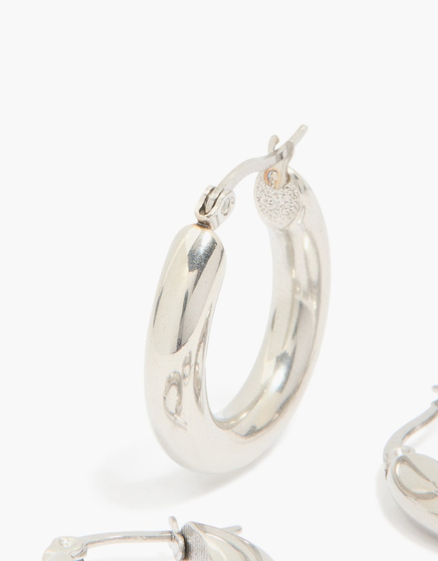 Lovisa - Waterproof Stainless Steel Tube Hoop Earrings 2-Pack