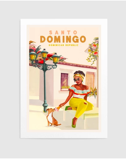 Olive et Oriel - Santo Domingo Dominican Republic Woman A Dog by The Whiskey Ginger Art Print