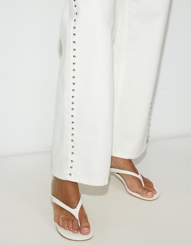 Dazie - Nights Out Studded Mid Rise Straight Leg Jeans