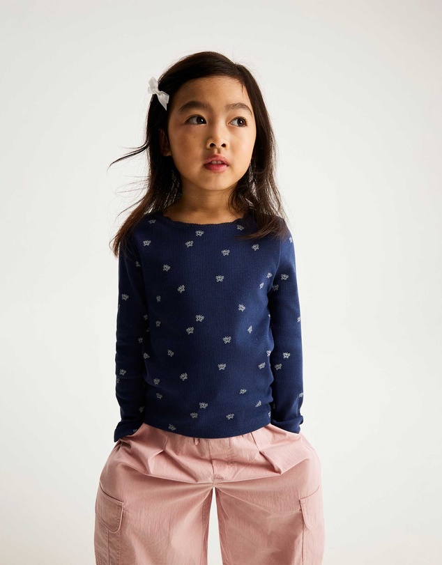 Cotton On Kids - Fitted Long Sleeve Essential Gathered Top