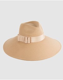 Max Alexander - Wide Brim Beige Winter Hat