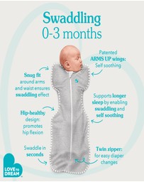 Love to Dream - Swaddle Up™ 1.0 TOG Organic Cotton Buff Lunar