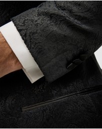 Politix - Embossed Paisley Black Tie Tuxedo