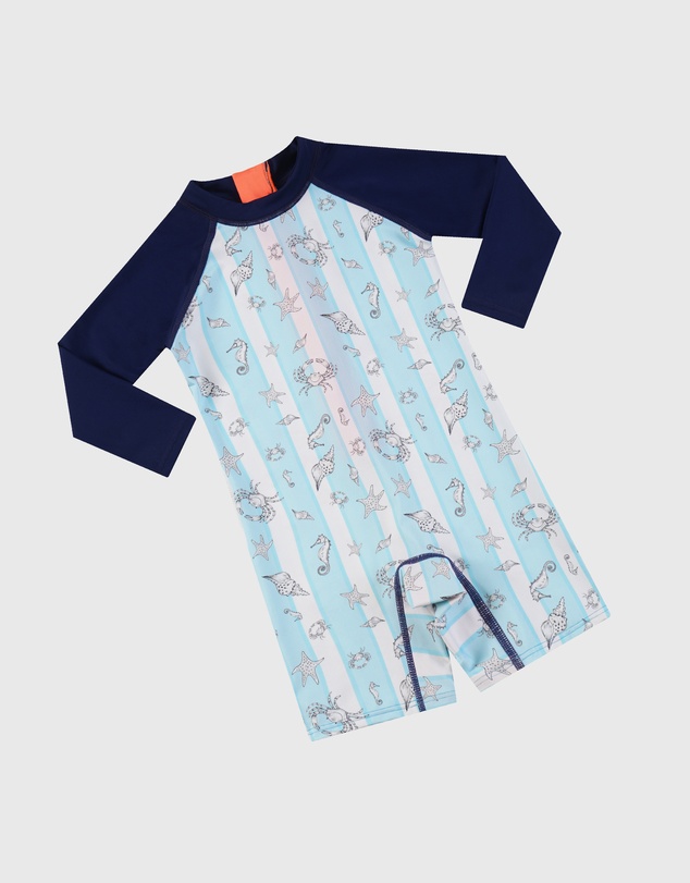 Aqua Blu Kids - Mariner Long Sleeve Sunsuit - Babies