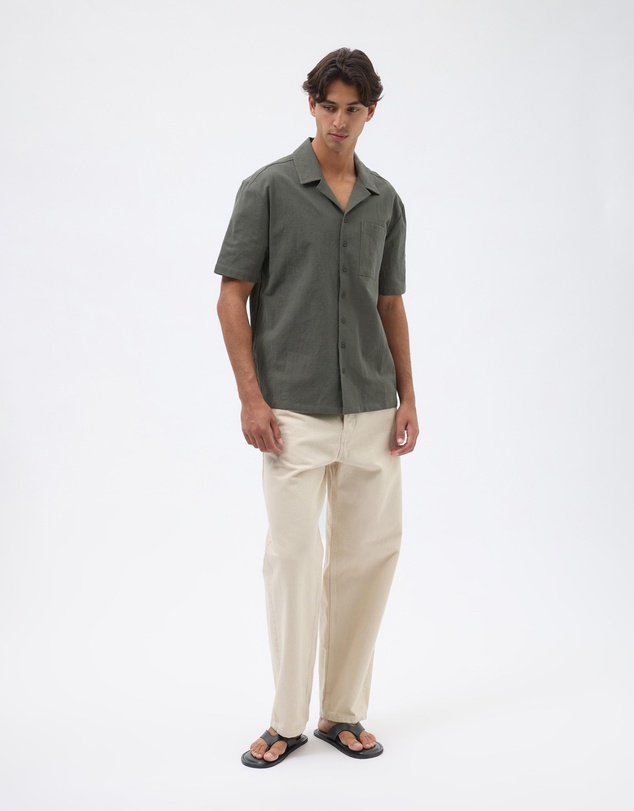 AERE - Camp Collar Cotton Textured Shirt