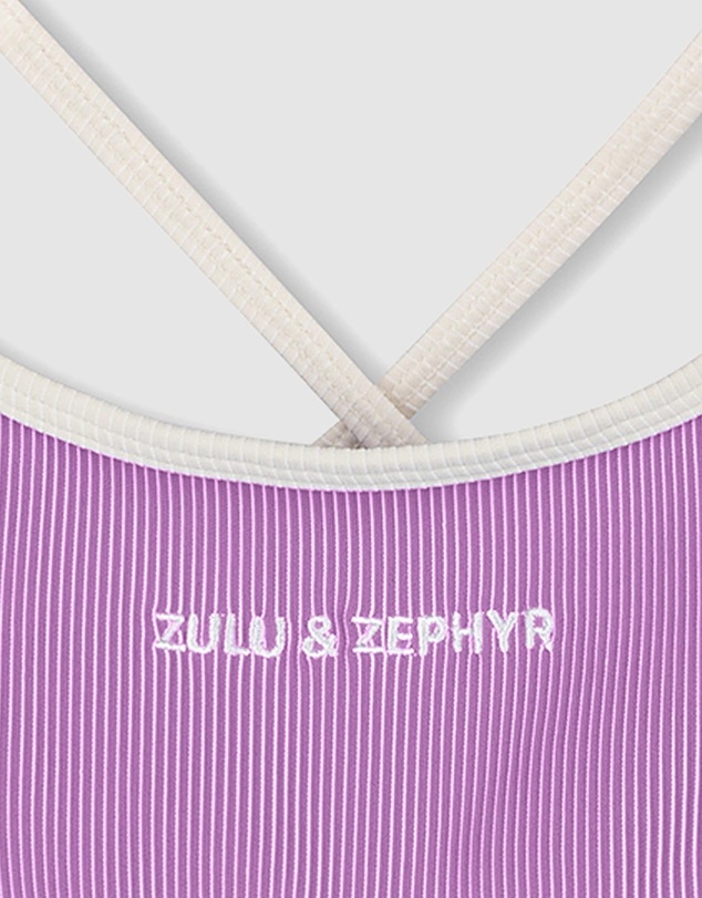 Zulu & Zephyr Mini - Mini Stripe Logo Bikini Top - Kids-Teens