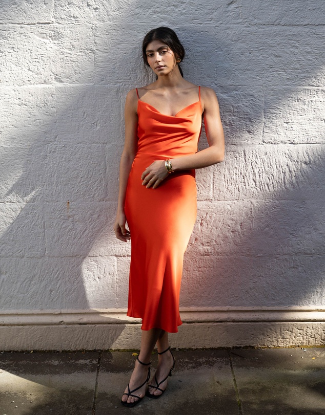 Forcast - Mae Side Ruched Satin Dress