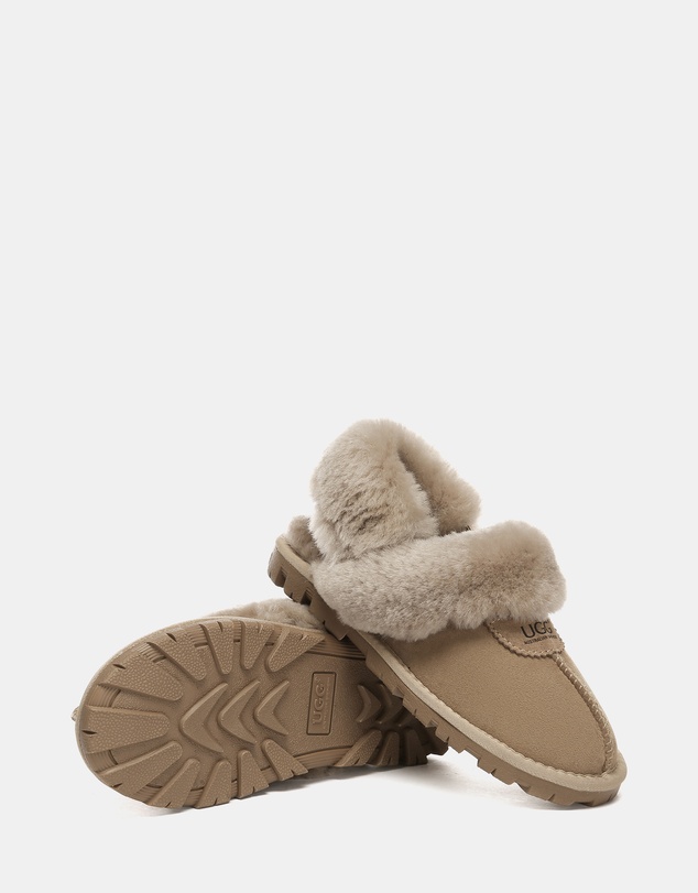 EVERAU - Australian Shepherd Ugg Waffle Fluffy Double Faced Sheepskin Upper House Shoes