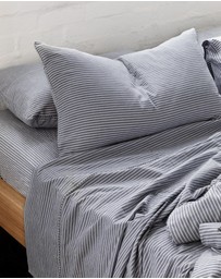 Sheet Society - Leo Washed Cotton Stripe Quilt Cover Set