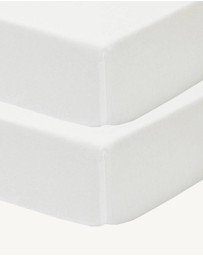 Living Textiles - 2 Pack Jersey Cot Fitted Sheet - White