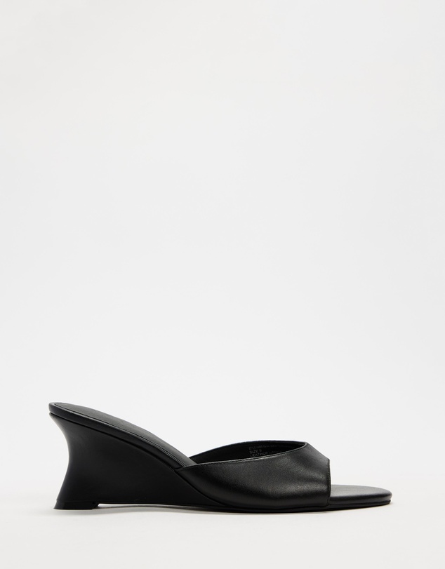 AERE - Esme Leather Sculptural Wedges - Women's