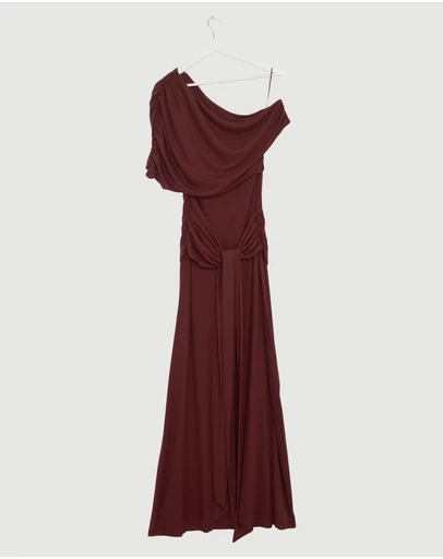 Revibe - Repaired CHANCERY Margot One Shoulder Drape Maxi Dress - AU 14