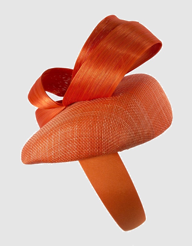 Max Alexander - Orange Pillbox Racing Fascinator