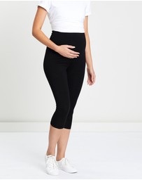 Angel Maternity - Maternity 2-Pack Basic Capri Length Leggings