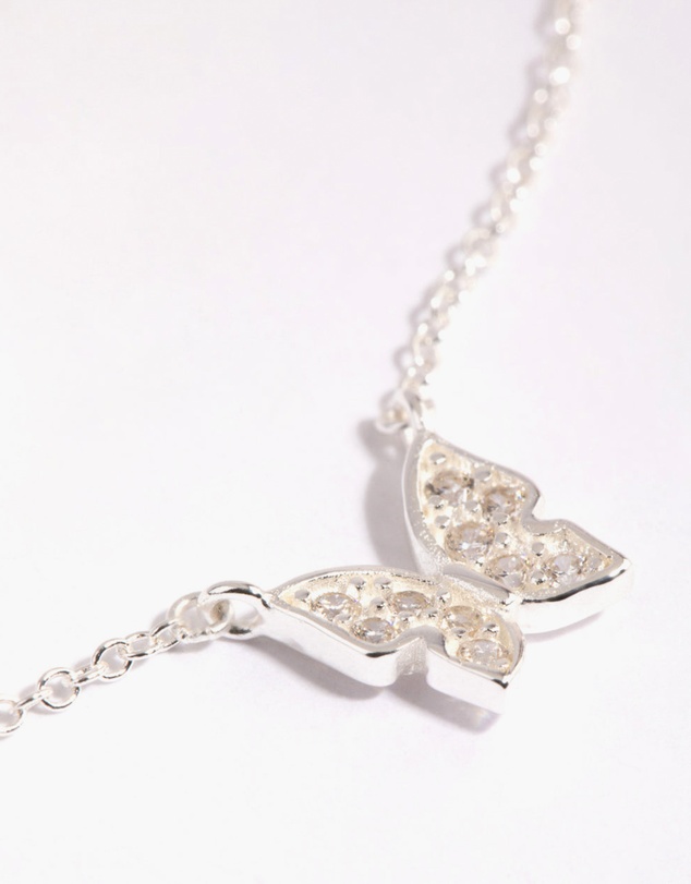 Lovisa - Sterling Silver Pave Butterfly Necklace
