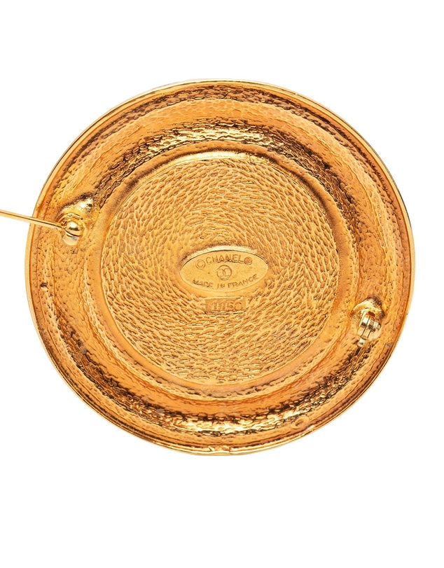 Pre-Loved by Azura Reborn - Pre-Loved Gold Plated 31 Rue Cambon Round Brooch