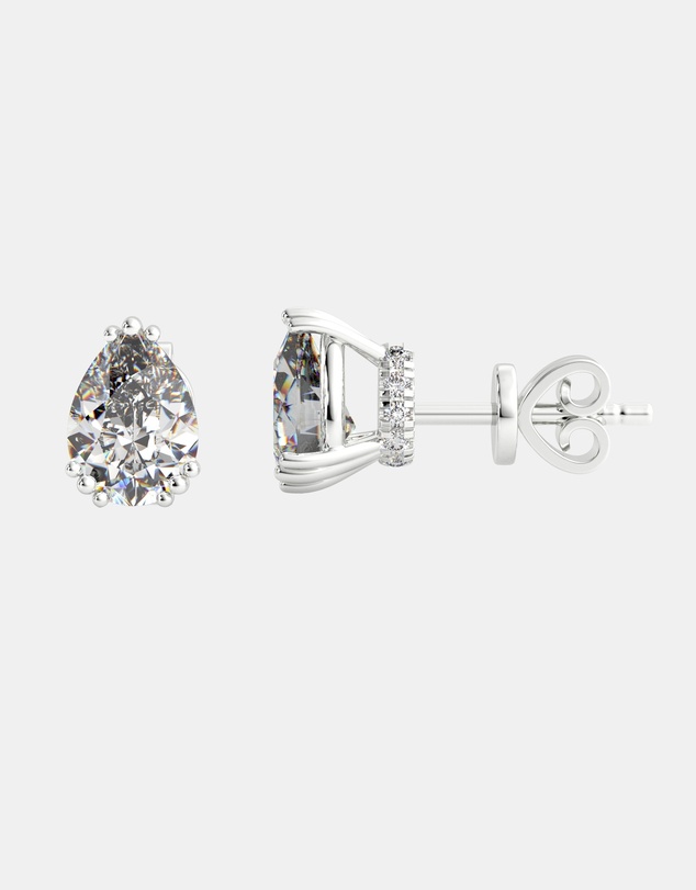 Georgini - Georgini Elegant Essentials 7mm Pear Cut Hidden Halo Stud Silver