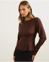 Atmos&Here - Sapna Linen Blend Long Sleeve Pintuck Blouse