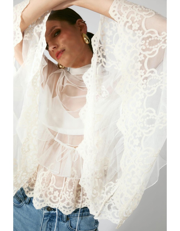 Bardot - Anyssa Lace Edge Ruffle Blouse