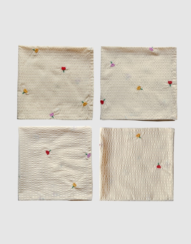 Mosey Me - Forget Me Not Embroidered Napkin Set
