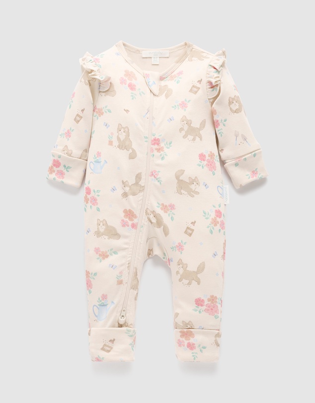 Purebaby - Printed Zip Growsuit-Kids-Babies
