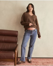 Soon Maternity - Recycled Cashmere V-Neck Sweater