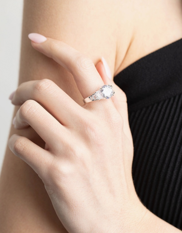 Lovisa - Silver Plated Cubic Zirconia Solitaire Ring