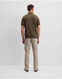 Country Road - Australian Merino Short Sleeve Button Knit Polo