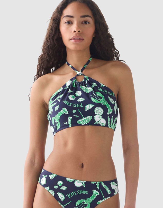 Kate Spade - Beachside Ring Detail High Neck Halter Bikini Top