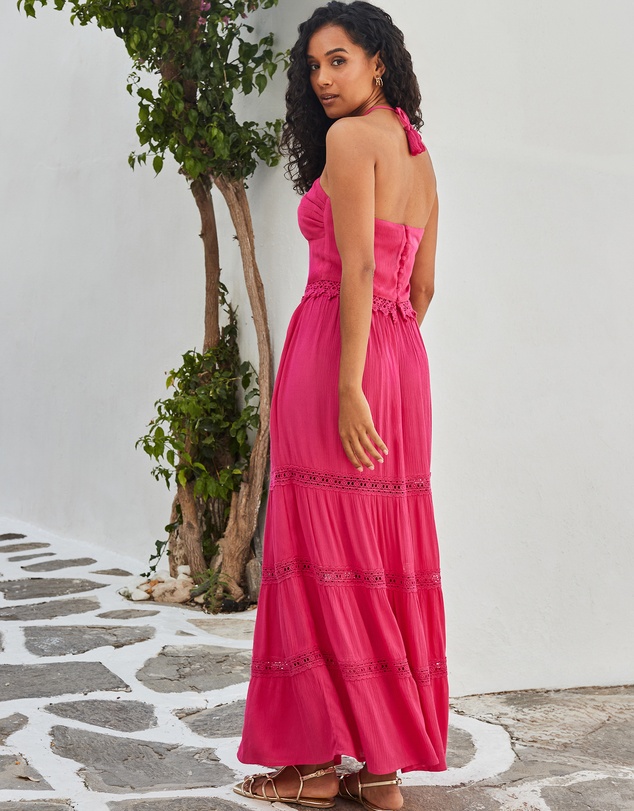 Sosandar - Lace Detail Tiered Hem Maxi Skirt