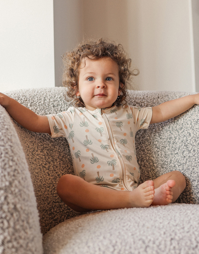 Kynd Baby - Essential Short Sleeve Onesie in Palm Sunset