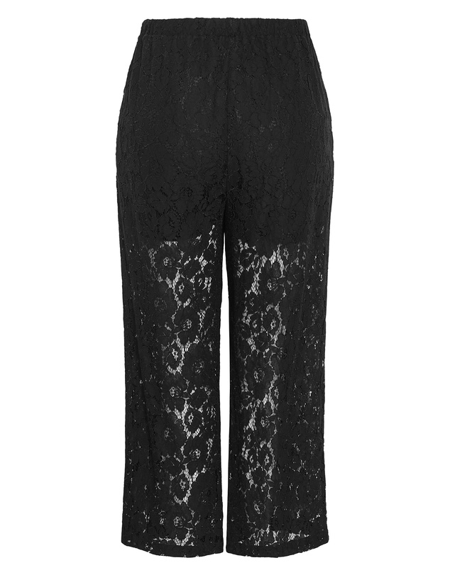 City Chic - Plus size Lani Lace Pant - black