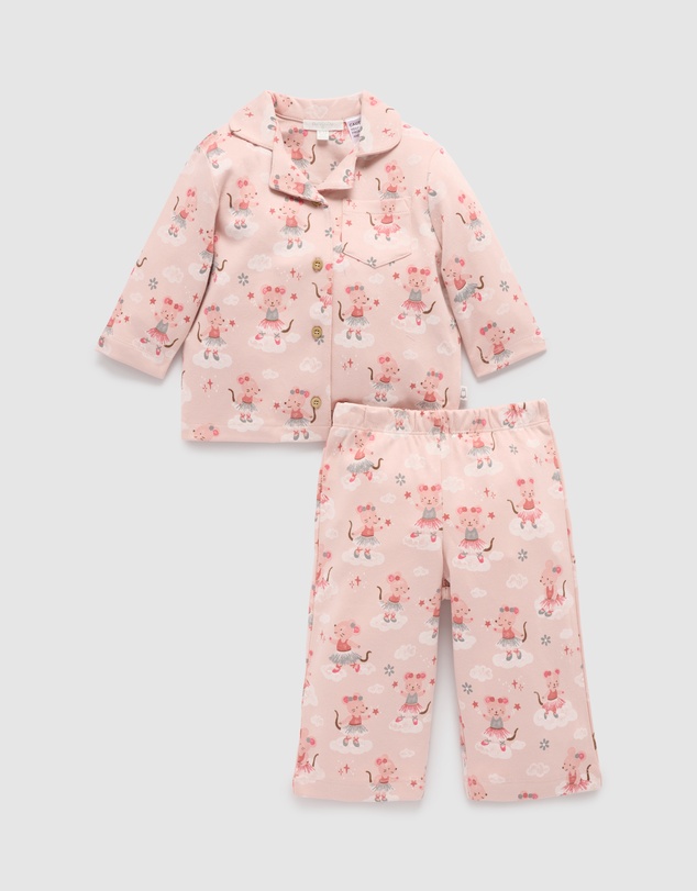 Purebaby - Thick Button Up Pyjama Set -Kids-Babies