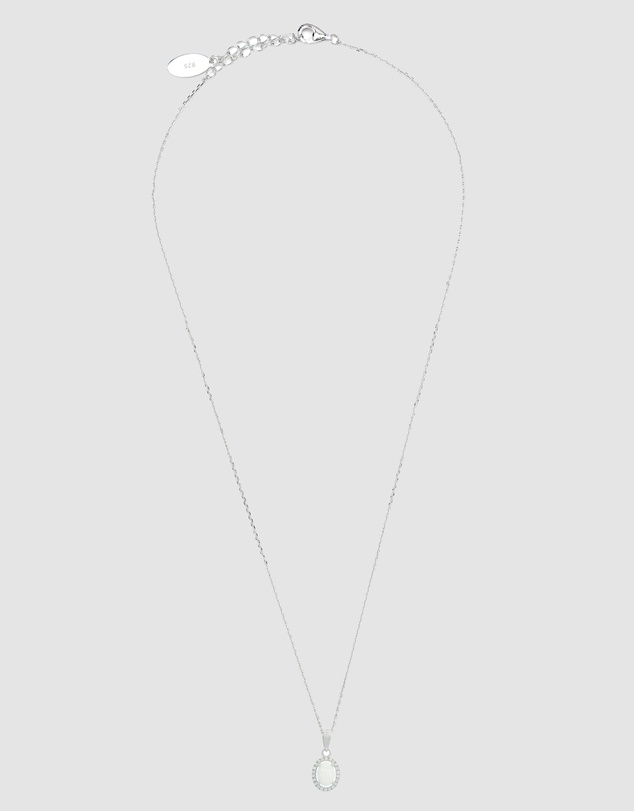 Georgini - Georgini Opal Glow Blackwattle White Created Opal Silver Pendant