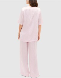 Seed Heritage - Crinkled Satin Longline Tee