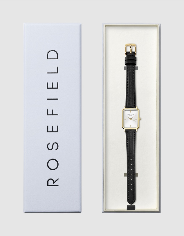Rosefield - The Octagon XS Black Leather Watch