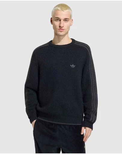 adidas Originals - 3 Stripes Fluffy Knit Crew