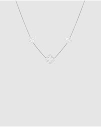 Elli Jewelry - Necklace Cloverleaf Symbol Luck with Zirconia in 925 Sterling Silver