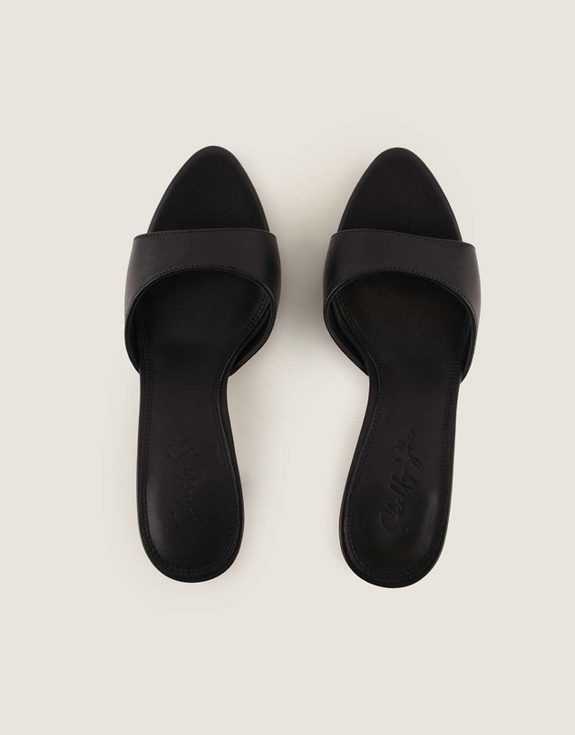 Shelly Shen - Addison High Sandals Black Leather