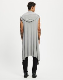 Surrounded By Ghosts - The Natrolite Hooded Rib Knit Sleeveless Cardigan
