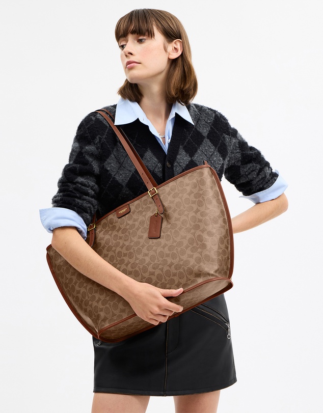 Coach - Signature Coated Canvas Taxi Tote Bag