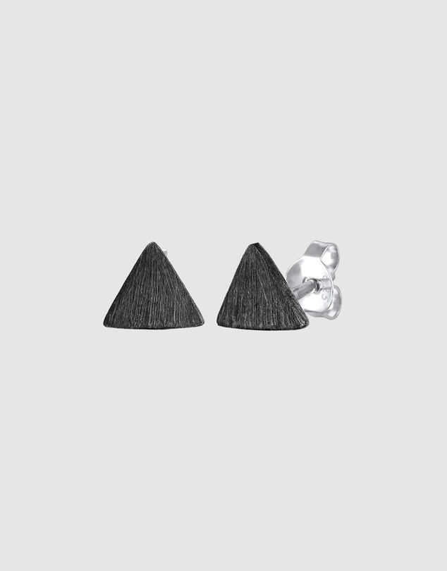 Kuzzoi - ICONIC EXCLUSIVE - Triangle Stud Earrings in Oxidised 925 Sterling Silver