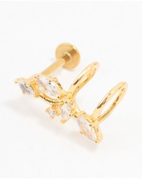 Lovisa - Gold Plated Surgical Steel Marquise Round Flat Back
