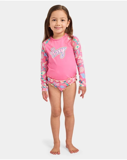 Roxy - Girls 2 to 7 Ocean Lover Long Sleeve Rashguard Two Piece