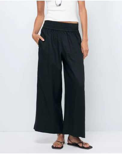 AERE - Tori Cropped Linen Pants