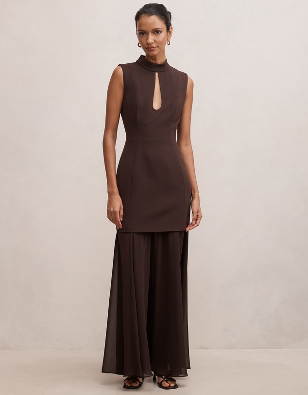Forever New Petite - Pearl Petite High Neck Underlay Dress