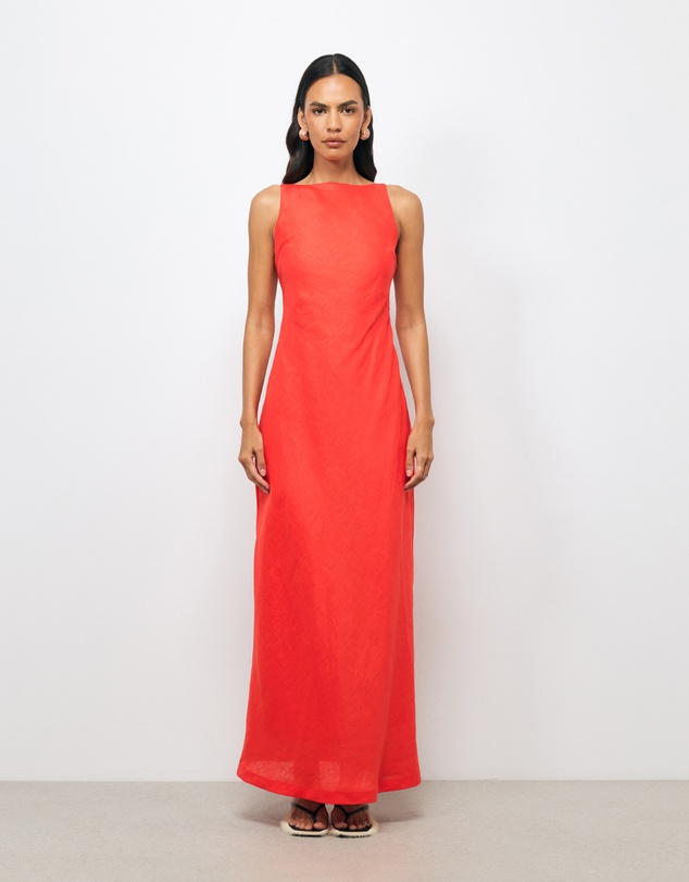 AERE - Jaida Bias Linen Slip Dress