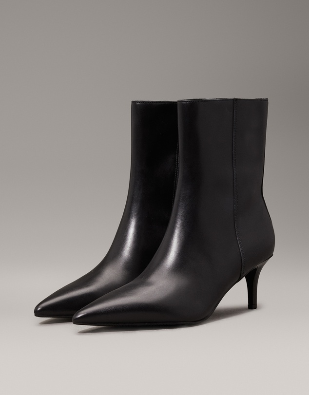 Calvin Klein - Leather Stiletto Kitten Heeled Boots